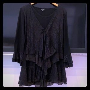 BOHO style lacy black dress